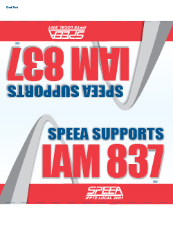 SPEEA supports IAM 837 desk tent